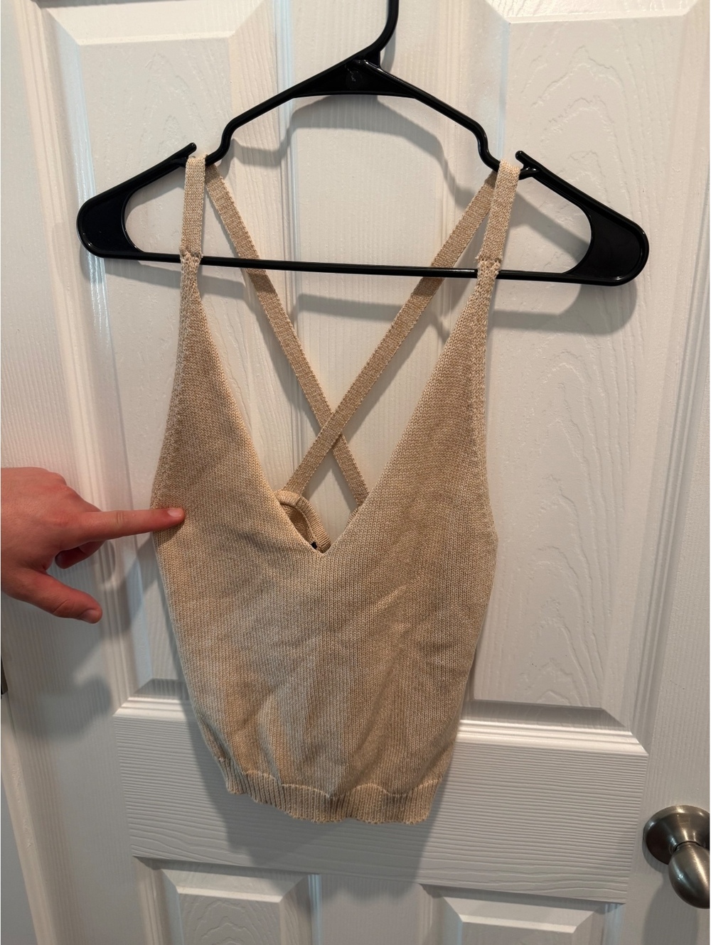 Forever 21 beige knit strappy tank top